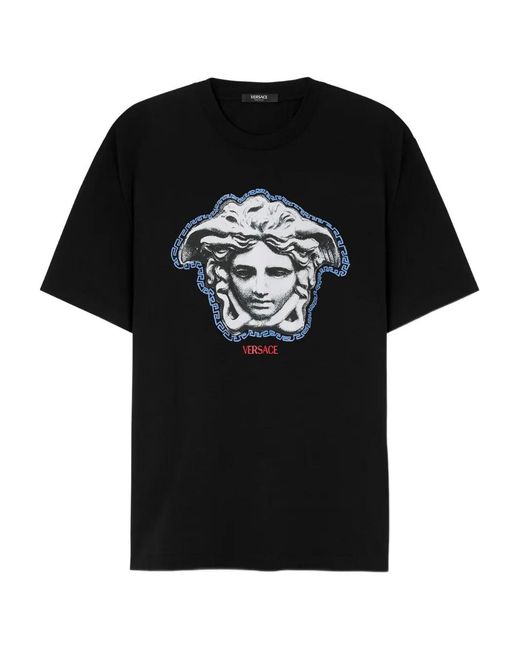 Versace T-Shirt mit Medusa-Print in Black für Herren