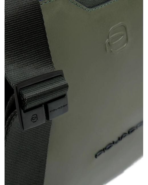 Piquadro Green Grained-Leather Cross Body Bag for men