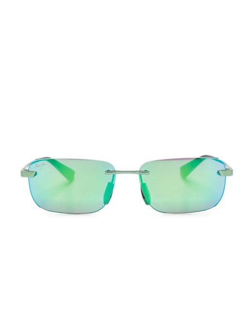 Maui Jim Green Lanakila Rectangle-Frame Sunglasses