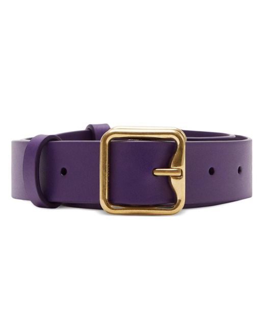 Burberry Purple Buckle-fastening Leather Belt