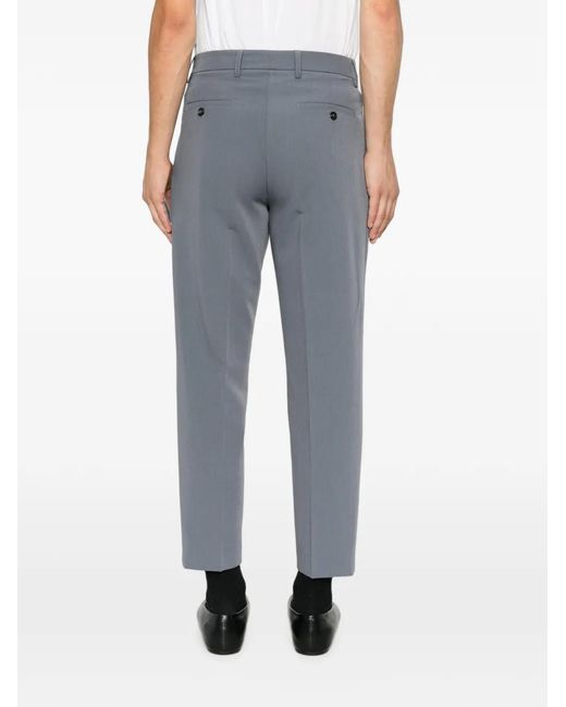 Patrizia Pepe Gray Pleated-Detail Trousers for men