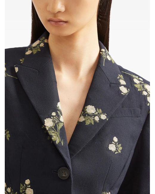 Erdem フローラル シングルジャケット Black