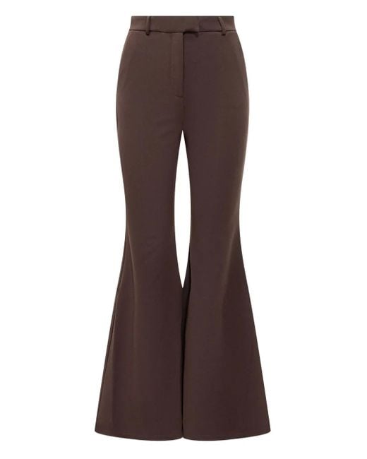 MICHAEL Michael Kors Brown Belt-Loops Flared Trousers