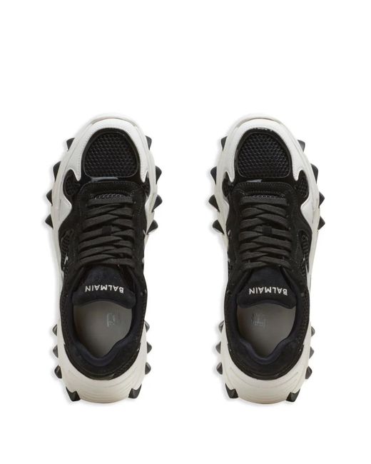 Balmain Black Logo Leather Sneakers