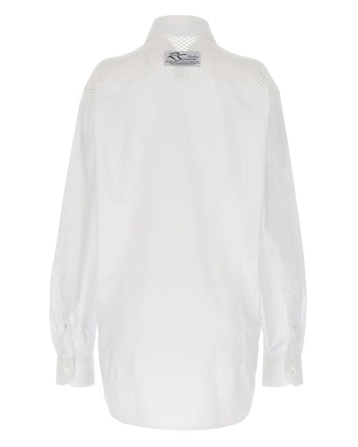 Raf Simons White Mesh-Insert Shirt