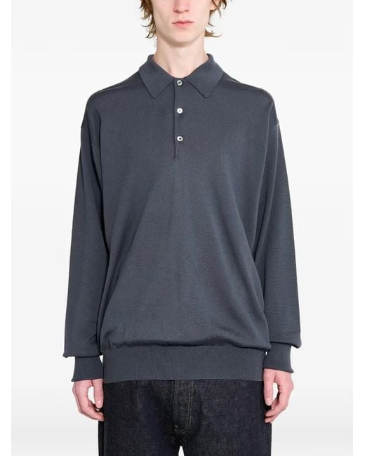 A.PRESSE Blue Long-Sleeve Wool Sweater for men