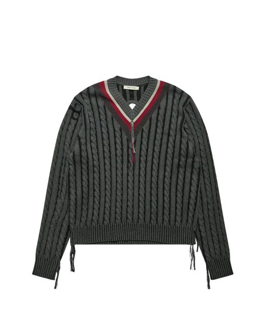 Craig Green Black Cable-Knit Tassel-Detail Sweater for men
