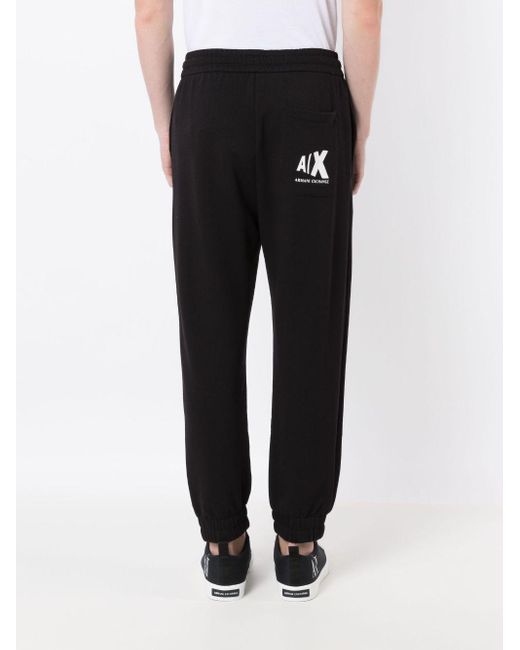Pantalones de chándal con logo estampado Armani Exchange de hombre de color Black