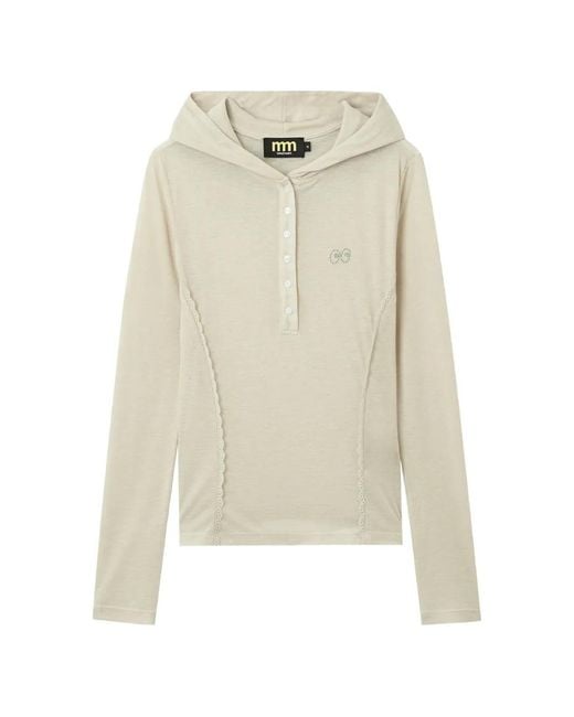Mini Cream White Buttoned Hoodie