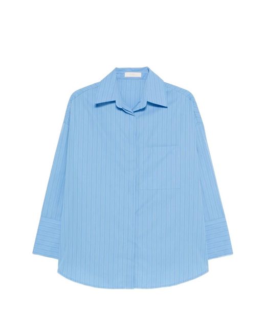 Faithfull The Brand Blue Clemente Chest-Pocket Striped Shirt