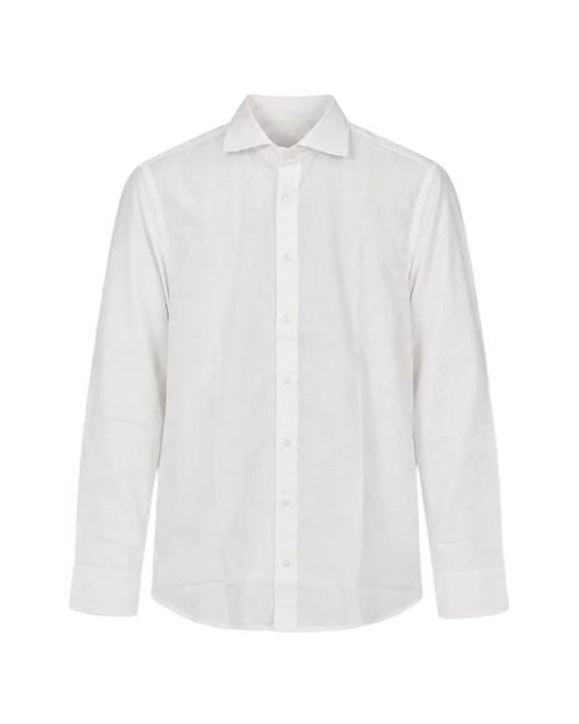 BASTONCINO White Long-Sleeve Button-Down Shirt for men