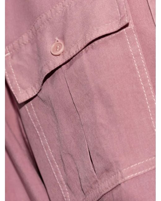 Max Mara Pink Button-Up Silk Shirt
