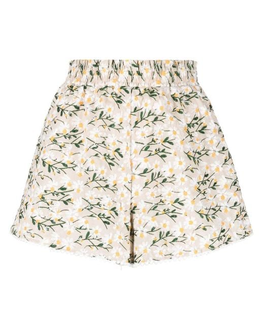 Maje Floral Embroidered Shorts | Lyst