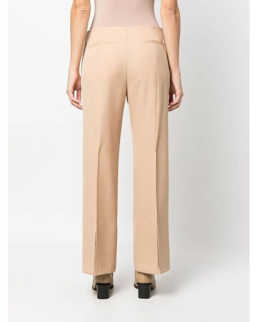 Jil Sander Natural Pintuck-Detail Flared Trousers