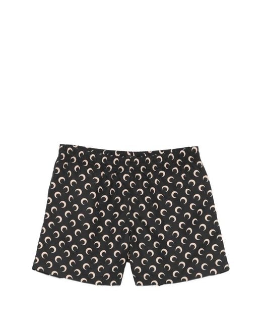 MARINE SERRE Black Moon Swim Shorts for men