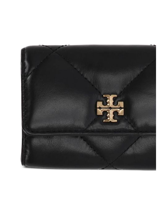 Tory Burch Black Quilted Logo Wallet