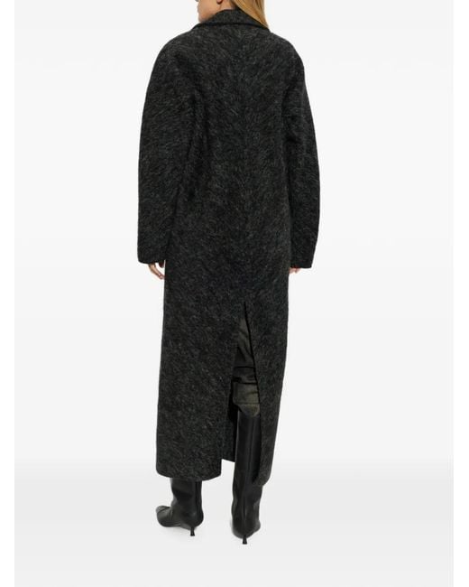 DIESEL Black Brushed-Effect Coat