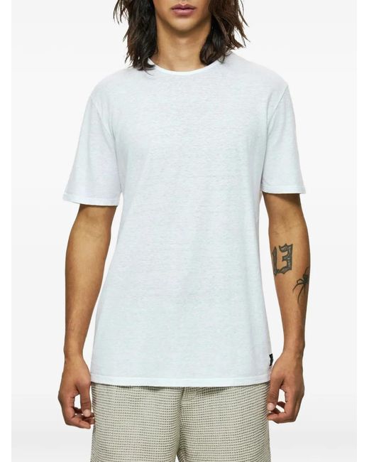 Dirty Laundry White Logo-Patch T-Shirt for men