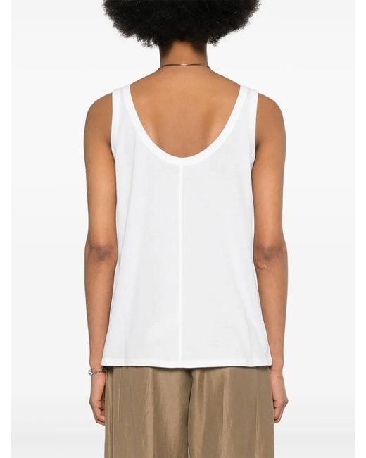 The Row White Aika Top In Cotton