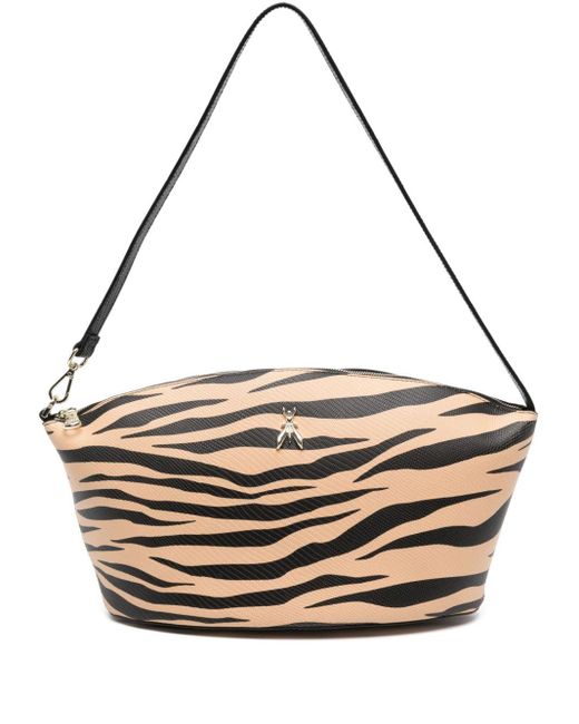 Patrizia Pepe Metallic Tiger Stripes Shoulder Bag