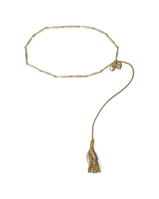 Twinset White Chain Belt With Tassel Pendant
