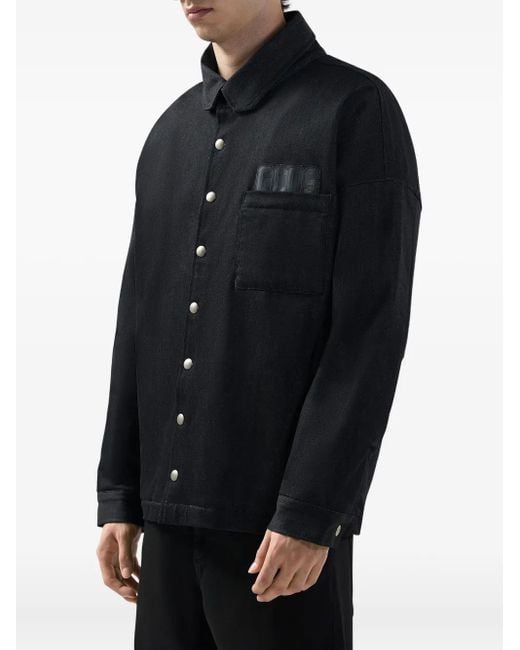 Giacca-Camicia Con Inserti di Gcds in Black da Uomo
