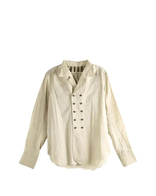 Ziggy Chen White Double-Breasted Shirt for men