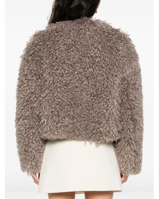 Tagliatore Brown Teddy-Textured Jacket