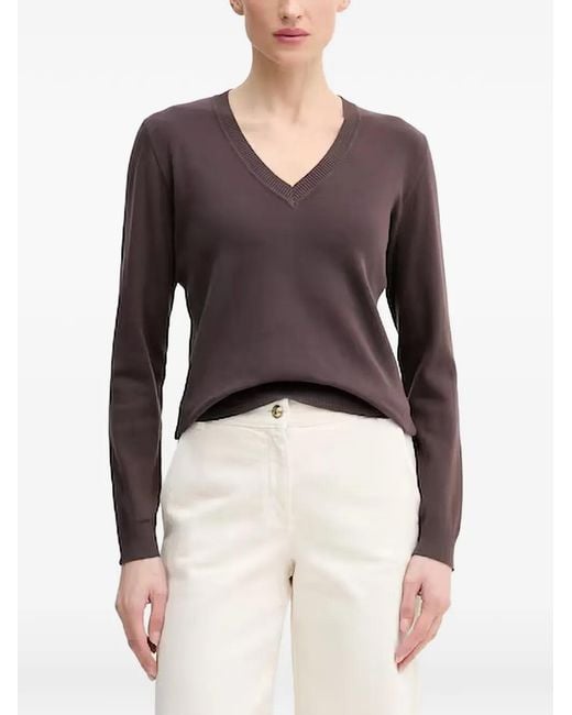 Benetton Brown V-Neck Top