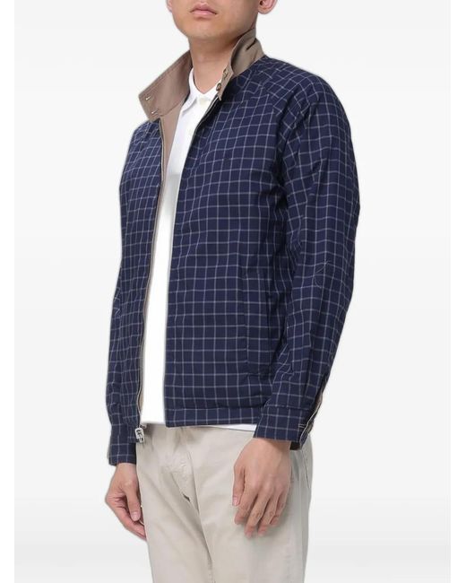 Brooksfield Natural Reversible Check-Pattern Bomber Jacket for men