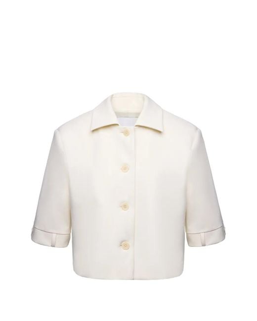 MEDEA White Cropped Short-Sleeve Jacket