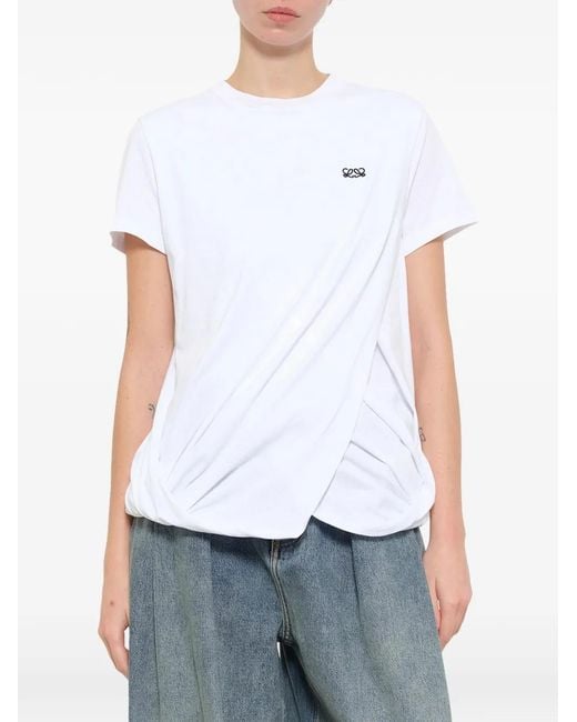 Loewe White Draped T-Shirt