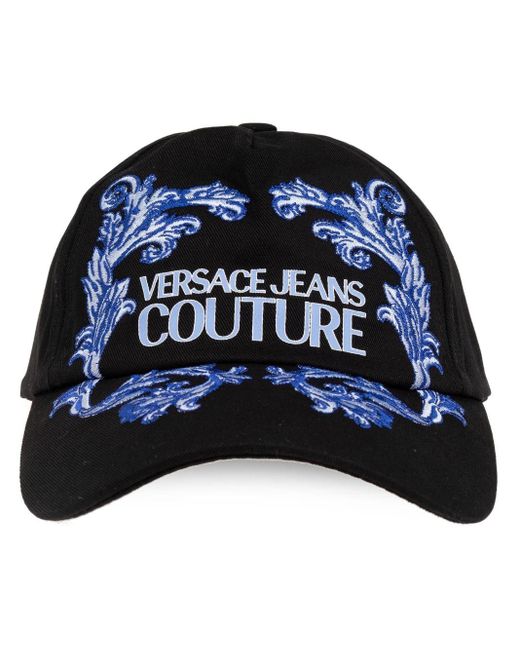 Versace Blue Logo-print Baseball Cap for men