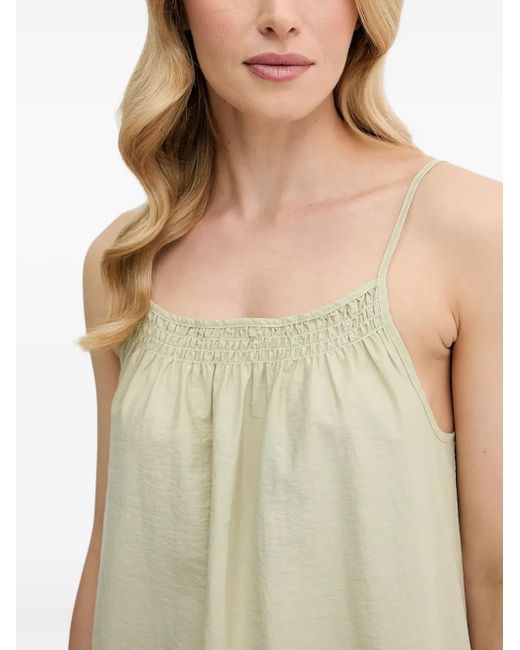 Marc O' Polo White Smocked-Shoulder Midi Dress