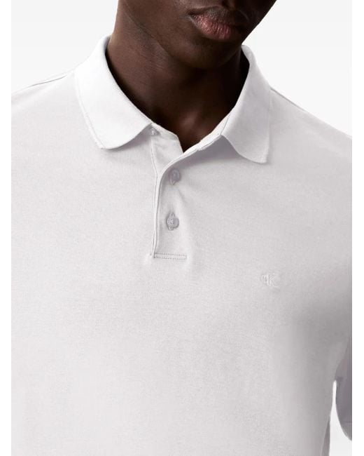 Calvin Klein White Buttoned Polo Shirt for men