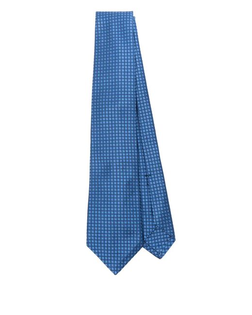 メンズ Kiton シルク ネクタイ Blue