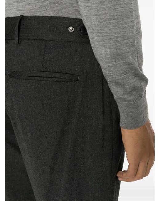 PT Torino Gray Sigma Twill-Weave Tailored Trousers for men