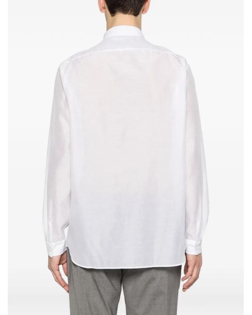 Lardini White Button-Fastening Shirt for men