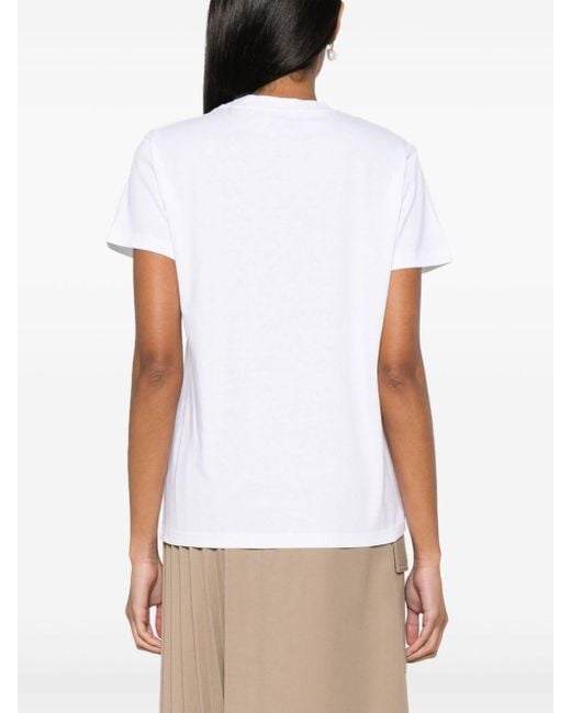 Camiseta con logo bordado Chloé de color White