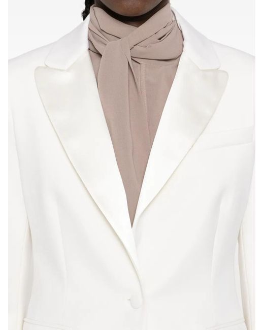 P.A.R.O.S.H. White Single-Breasted Wool-Blend Blazer