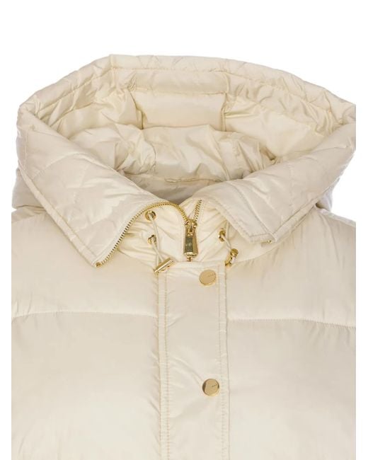 Pinko Natural Hooded Quilted Coat