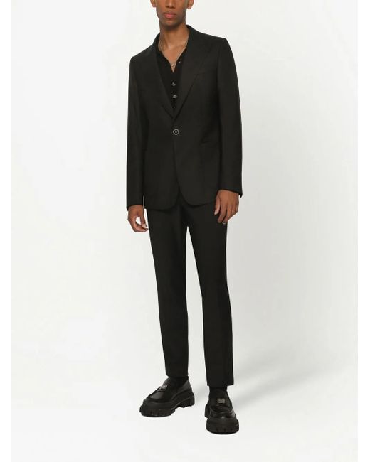Dolce & Gabbana Black Single-Breasted Blazer Jacket for men