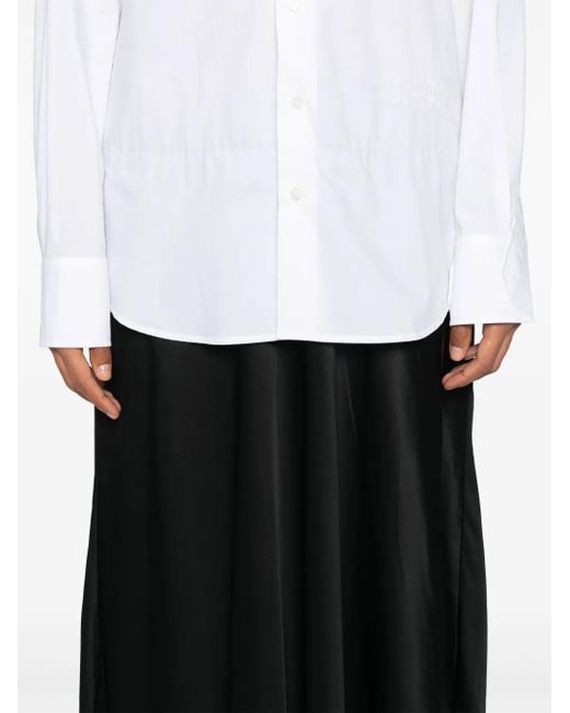 MM6 by Maison Margiela White Numbers-Motif Cotton Maxi Dress