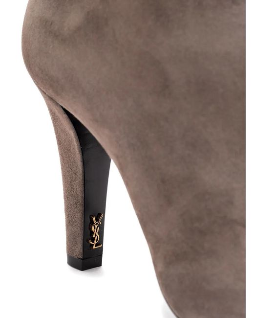 Saint Laurent Brown Suede Ankle Boots