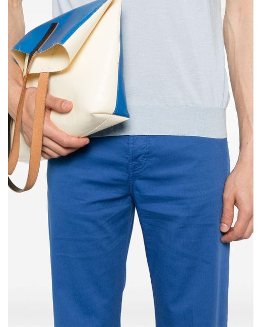 Pantalones rectos con pinzas Kiton de hombre de color Blue