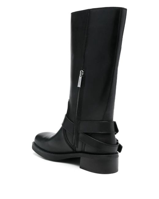 MICHAEL Michael Kors Black Square-Toe Tall Leather Boots