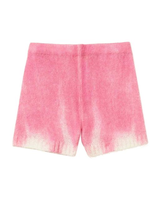 Twinset Pink Dip-Dye Wool Shorts
