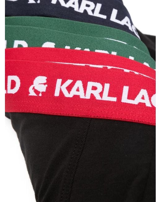 Karl Lagerfeld Black Logo-Waistband Boxers (Pack Of Three) for men