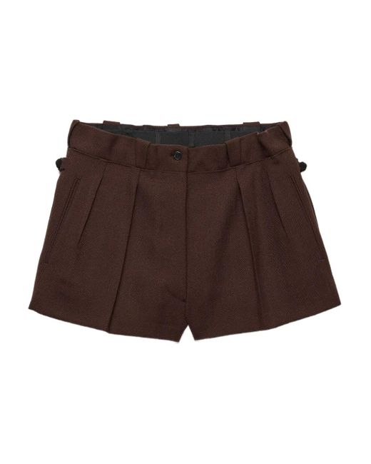 Pantalones Cortos Con Motivo Chevron Prada de color Brown