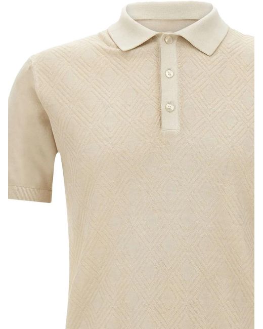 Peuterey White Diamond-Pattern Polo Shirt for men